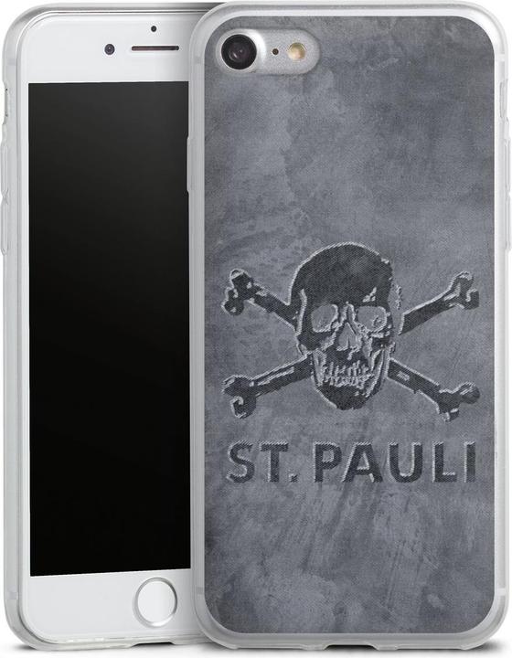 Produktbild DeinDesign Slim Case für Apple iPhone 7 Silikon Hülle Ultra Dünn Handyhülle Beton FC St. Pauli Logo (Apple iPhone 7)