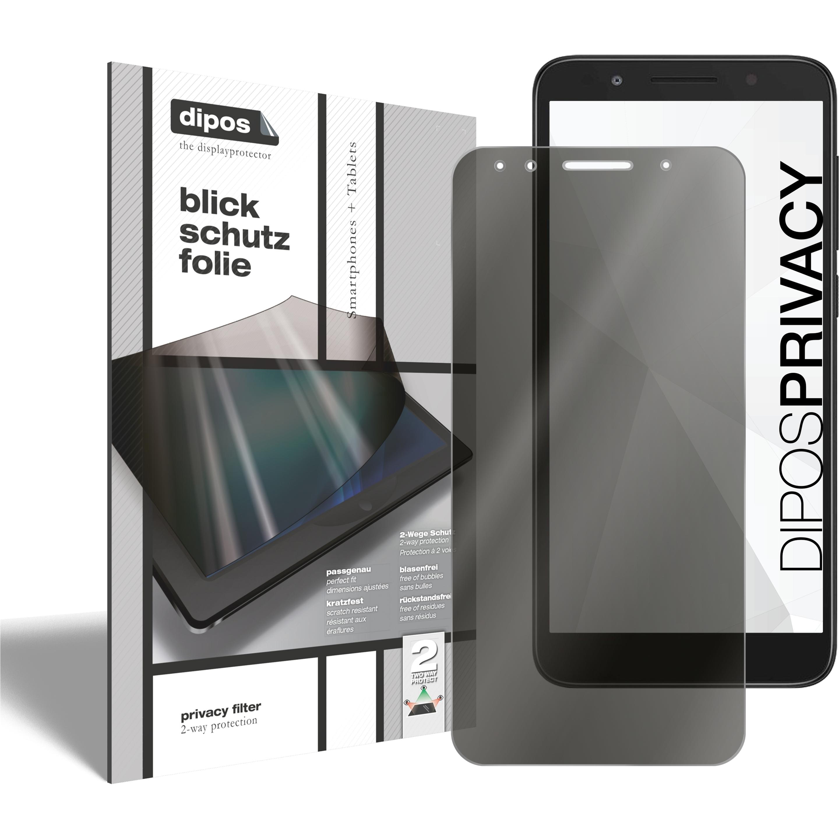 Dipos Blickschutzfolie 2-Way Anti-Shock (1 Stück, Tecno L9 Plus), Smartphone Schutzfolie, Transparent