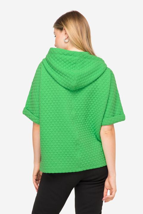 Image du produit Laurasøn Pull en molleton à manches courtes. Capuche, poche kangourou et jacquard gaufré. Label OEKO-TEX (S)