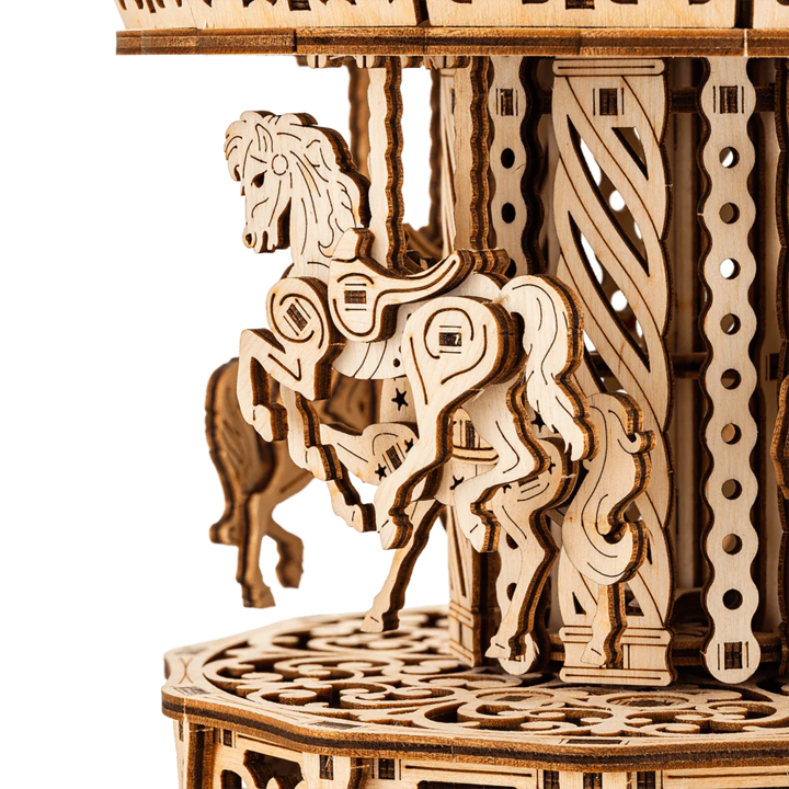 Actual product image Wood Trick Paris Carousel - 3D wooden construction kit