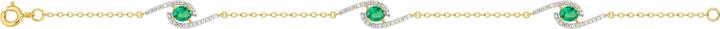 Produktbild Lara Vergoldetem Messing ARMBAND – GRÜNER ZIRKONIA – ZIRKONIA – 18 CM (18 cm, Vergoldet)
