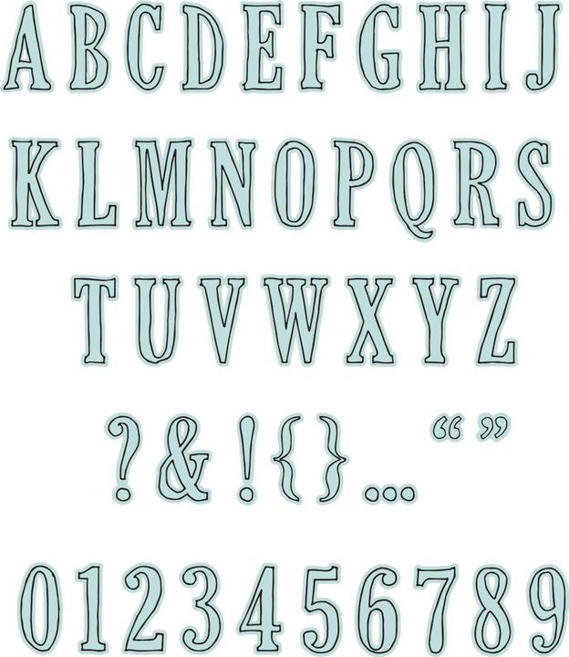 Image du produit Sizzix A5 Tampons transparents Se 52Pièces - Fine Line Alpha 01 von 49 and Market