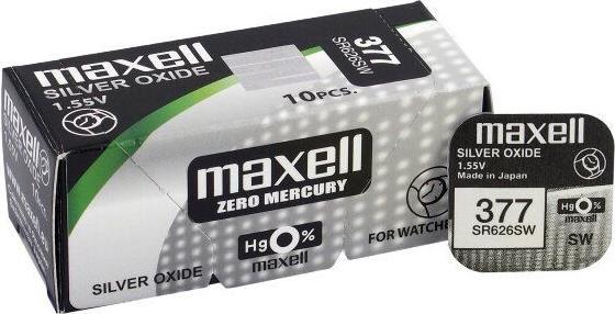 Immagine prodotto Maxell 377 / SR626SW - 10 Uhrenbatterien (10 pz., SR66, 30 mAh)