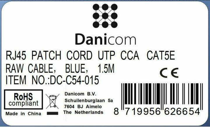 Produktbild Dsit CAT 5e Netzwerkkabel U/UTP (UTP, CAT5e, 1.50 m)