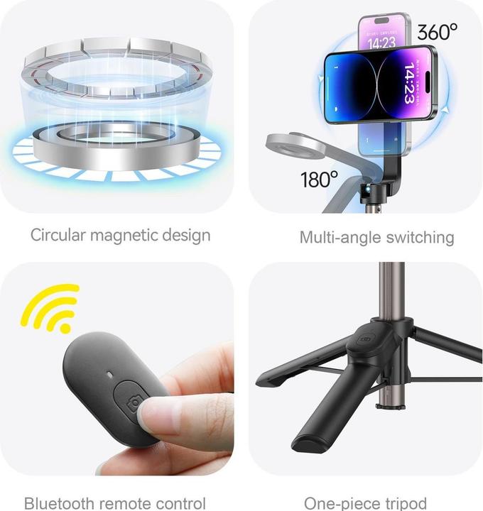 Immagine prodotto Telesin Mini selfie stick magnetico per telefoni cellulari