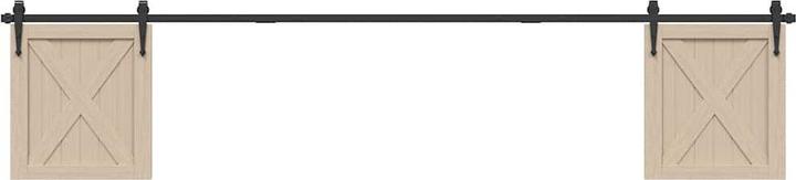 Actual product image vidaXL Sliding door fitting set for wardrobe doors 244 cm carbon steel