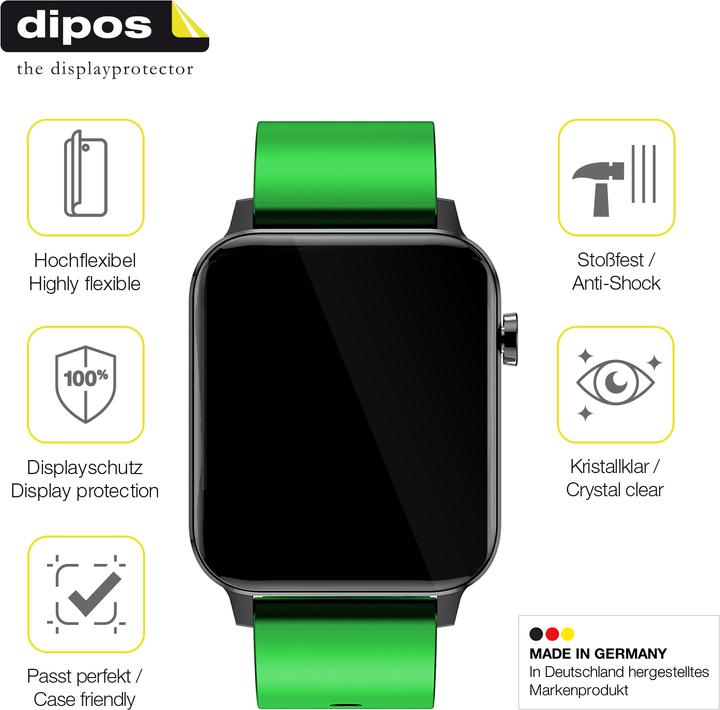 Produktbild Dipos Displayschutzfolie Full-Cover 3D (Judneer 1,4 Zoll Smartwatch)