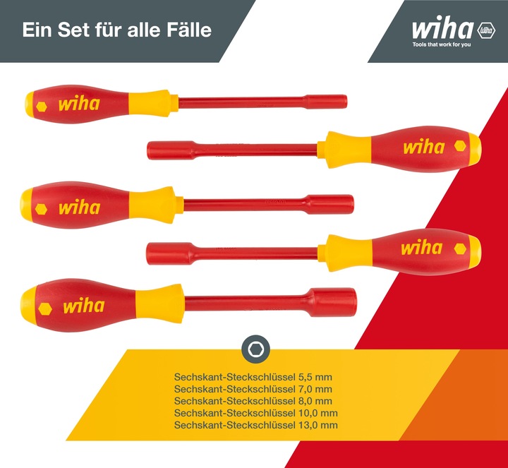 Actual product image Wiha VDE screwdriver set 5 pieces (External hexagon)