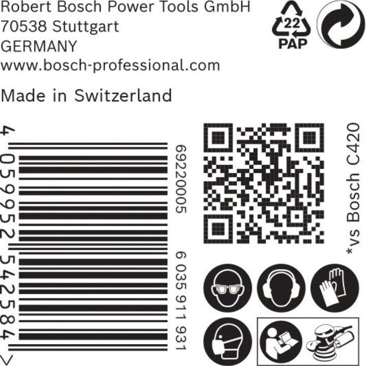 Produktbild Bosch Professional Zubehör EXPERT C470 Schleifpapier mit 6 Löchern für Exzenterschleifer, 150 mm, G 100, 50-tlg. (100)