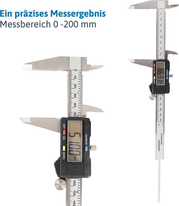 Produktbild Dönges Digital-Messchieber, LCD-Anzeige, CE, Messbereich 200 mm, 8 " (20 cm)