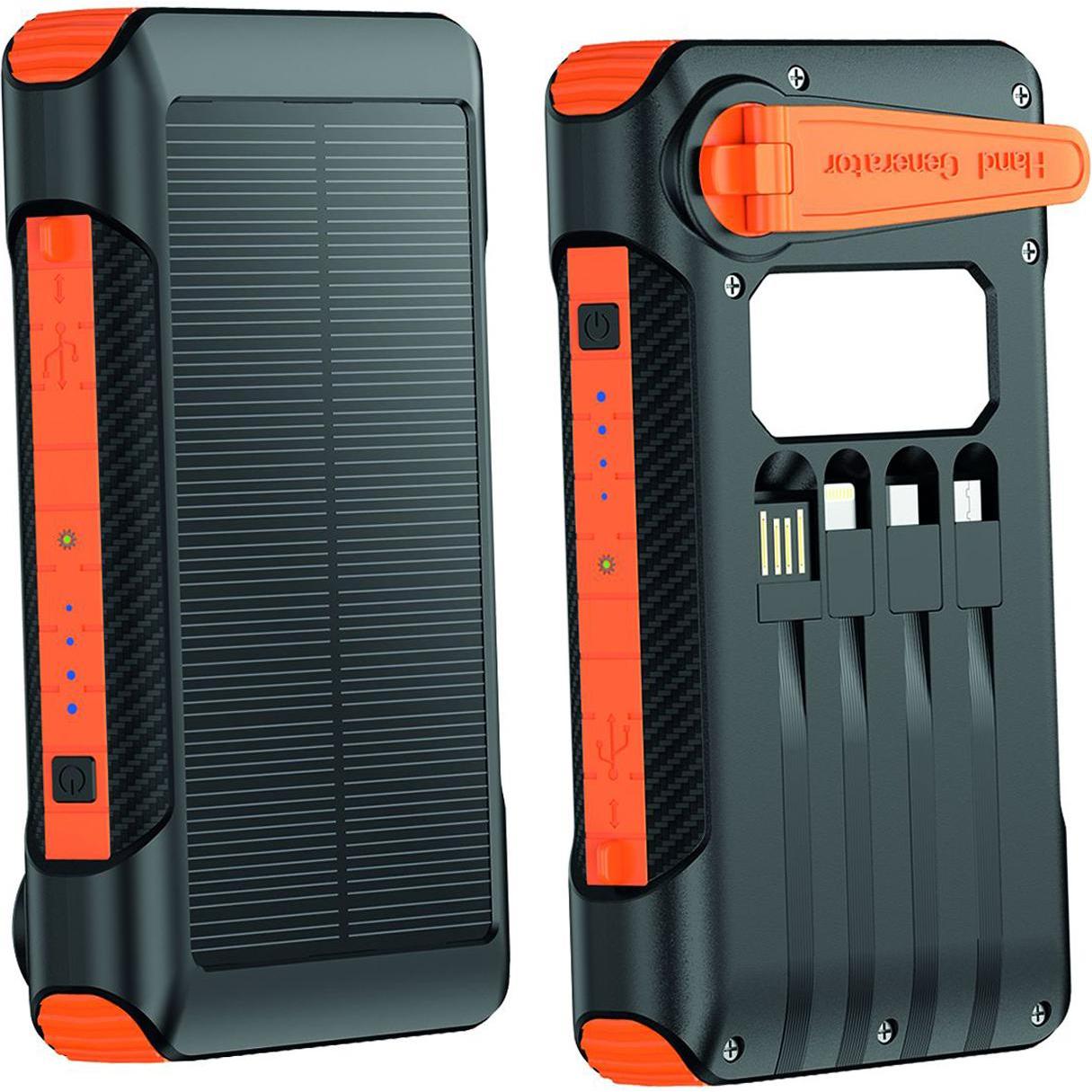 2GO Notfall-Powerbank 10000mAh Solar-& Handkurbel-Aufla. (10000 mAh, 12 Wh), Powerbank