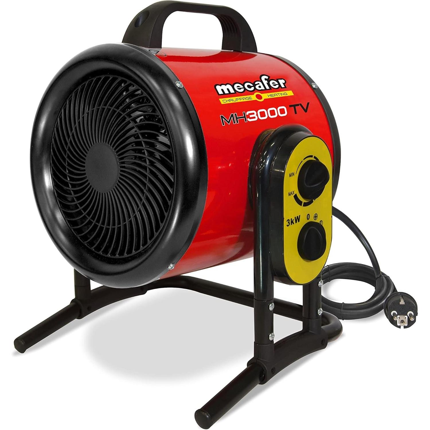 Mecafer Ventilatorkachel mit Turbo, 3000 W, für feuchte Räume, bis 40 m2, drehbar (3000 W) (440033)