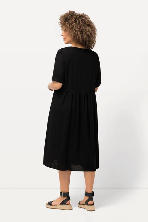 Produktbild Ulla Popken Kleid, Leinenmix, A-Linie, Rundhals, Halbarm (60)