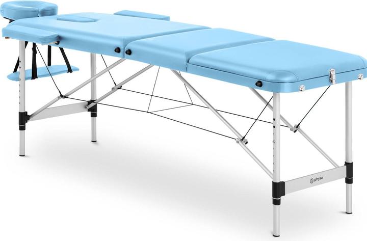 Produktbild Physa Massageliege klappbar Massagebank Massagetisch Holzrahmen 180 kg türkis