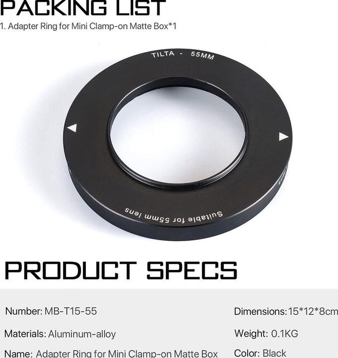 Actual product image Tilta 55mm Lens Attachment (Various video accessories)