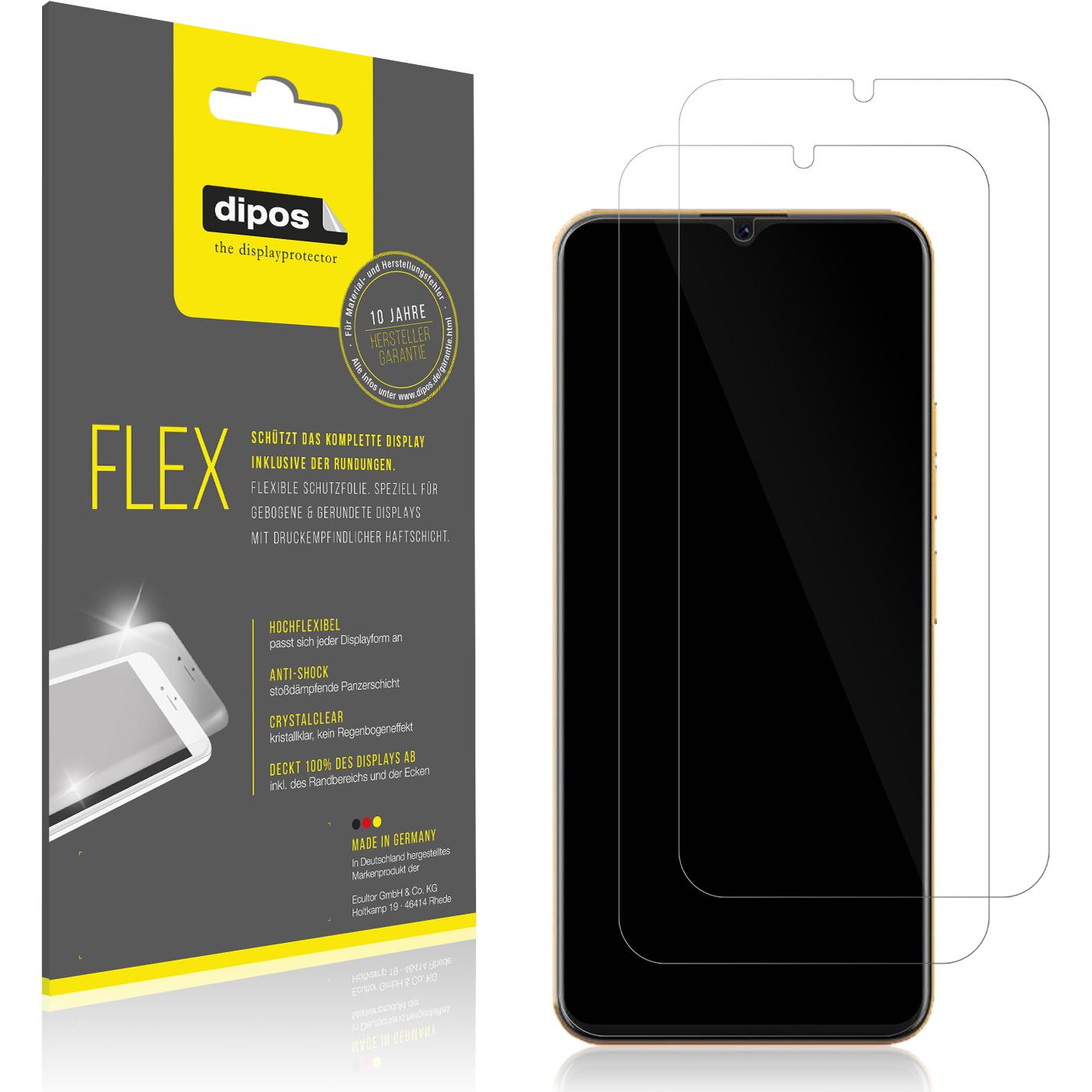 Dipos Displayschutzfolie Full-Cover 3D (3 Stück, Coolpad Cool 20 Pro), Smartphone Schutzfolie, Transparent