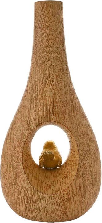 Hestia Vogel Vase HolzEffekt