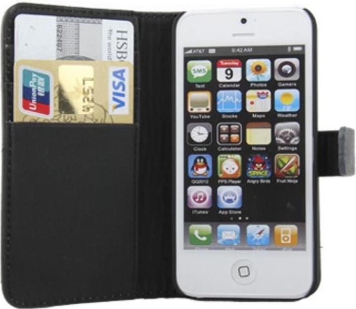 Produktbild König Design Handyhülle Echtleder Quer für Handy Apple iPhone 5 / 5S (Apple iPhone 5, Apple iPhone 5s)