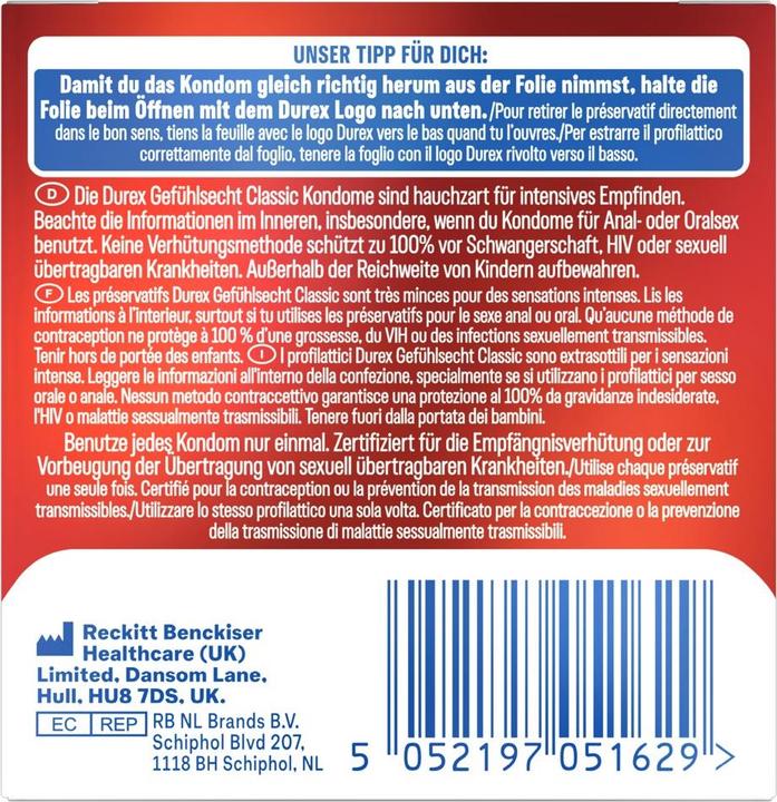 Produktbild Durex Gefühlsecht Classic (3 Stk.)