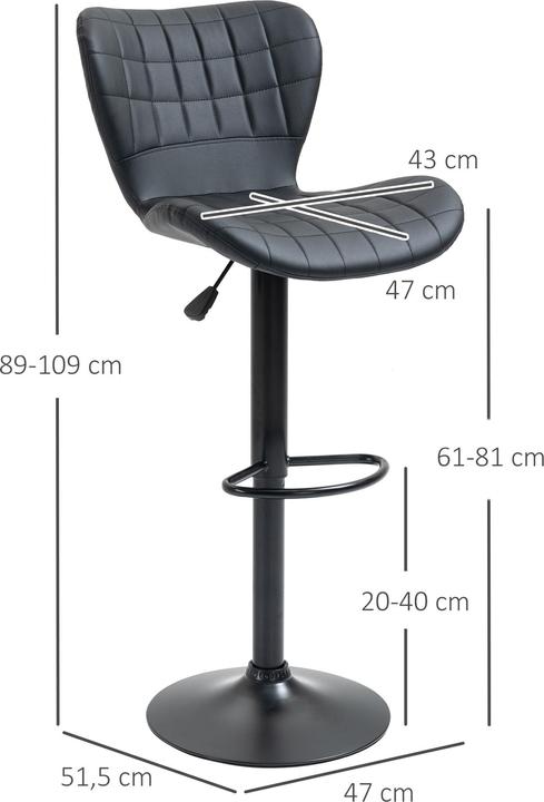 Actual product image Homcom Bar stool set of 2