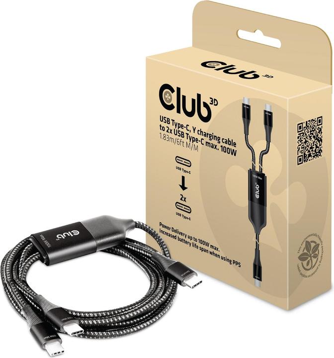 Image du produit Club 3D 2in1 (1.83 m, USB 3.0, 100 W)