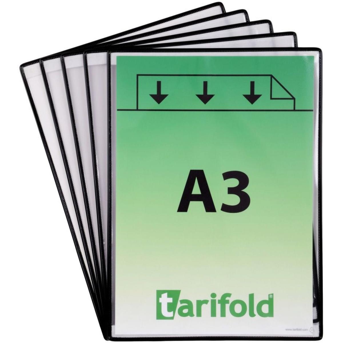 Tarifold, Informationsschild, Sichttafel selbsthaftend A3 schwarz VE=5 Stück
