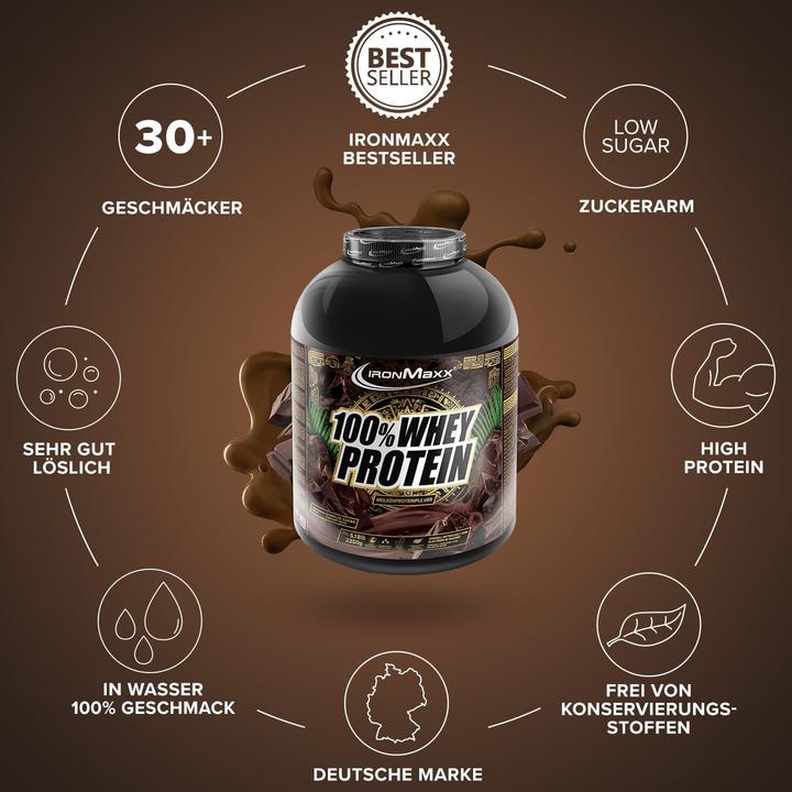 Actual product image IronMaxx 100% Whey Protein (Dark Ecuador Chocolate, 1 pcs., 2350 g)