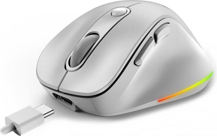 Actual product image Genius Ergo 9000S Pro/Ergonomická/Optická/Pro praváky/2 400 DPI/Bezdrátová USB + Bluetooth/Bílá (Wireless)