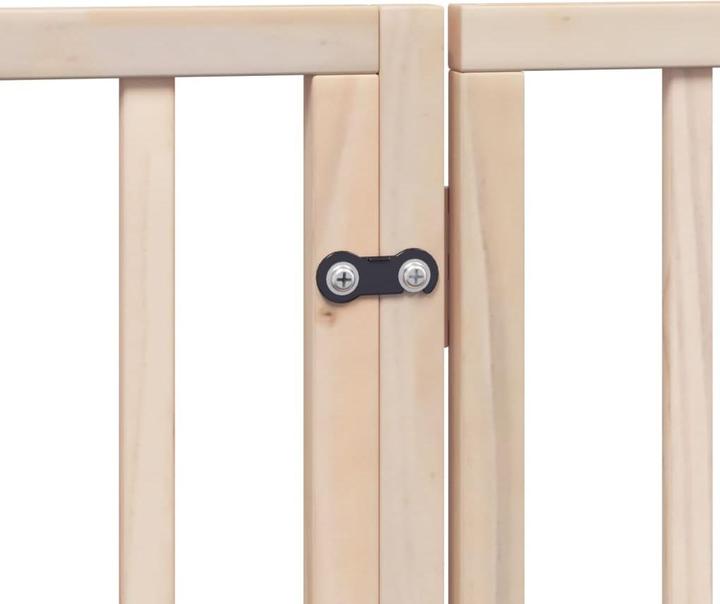 Produktbild vidaXL Hundetor mit Tür Faltbar Hundegitter Schutzgitter 4-tlg. Pappelholz (6 cm)