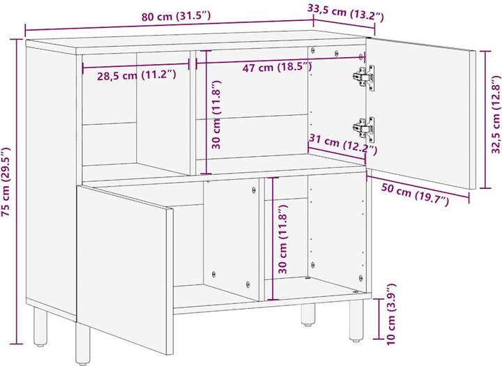 Produktbild vidaXL Sideboard (33.50 x 80 x 75 cm)