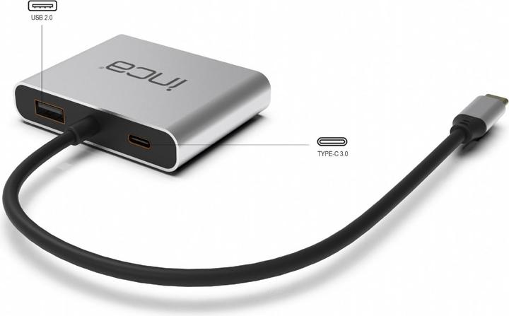 Actual product image Inca Adapter ITPC-4THubX4 2HDMI 4K 30Hz,4 in 1 USB Type C (HDMI, USB 2.0, USB-C)