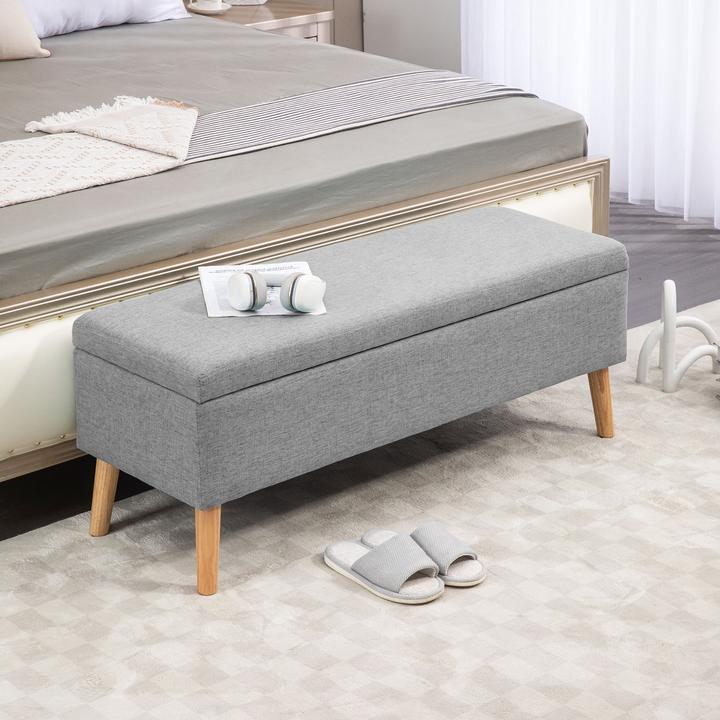 Actual product image Homcom Sitzbank Polyester, Kautschukholz Grau (39 cm)