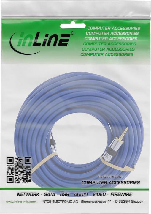 Immagine prodotto InLine Jack PREMIUM cavo audio 15m PREMIUM qualità 3.5mm St St 15m stereo contatti dorati... (15 m, Cavo AUX)