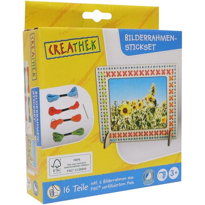 Creathek CR Holz Bilderrahmen Stickset, 21 Teile, Handarbeitsset