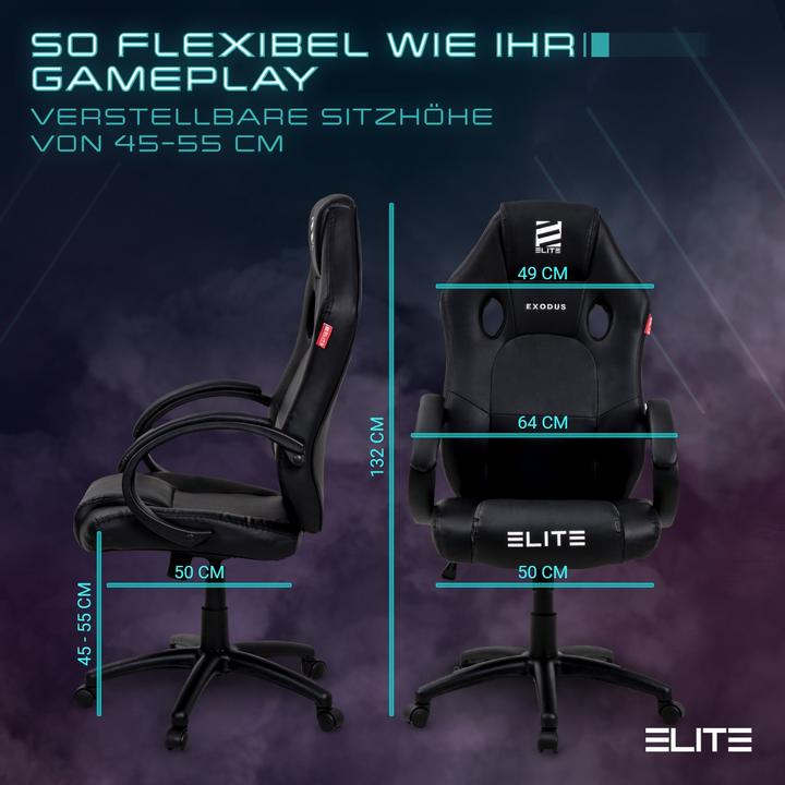 Immagine prodotto Elite Sedia da gioco MG100 Exodus, nera