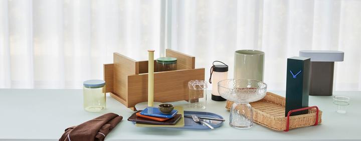 Produktbild Hübsch Splint Tablett Rot/Naturfarben