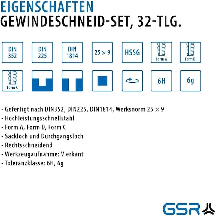 Produktbild GSR Profi Gewindeschneider-Set