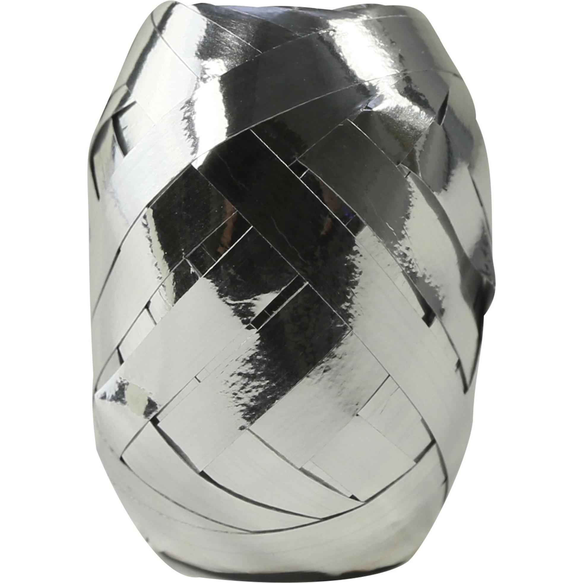 Thumbnail - Clairefontaine, Geschenkverpackung, Ringelband-Eikn„uel, metallic, silber (Geschenkband, 24 x)