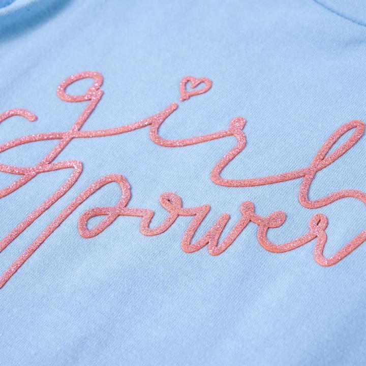 Immagine prodotto vidaXL T-shirt da bambino con maniche a balze blu chiaro 116,Materiale (116)