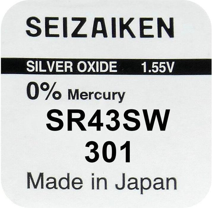 Actual product image Seiko 301 / SR43SW - 10 button cells (10 pcs., 120 mAh)