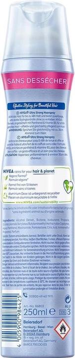 Nutritional values and ingredients NIVEA Haarspray Ultra Strong Styling Multipack 6 x 250 ml (1500 ml)