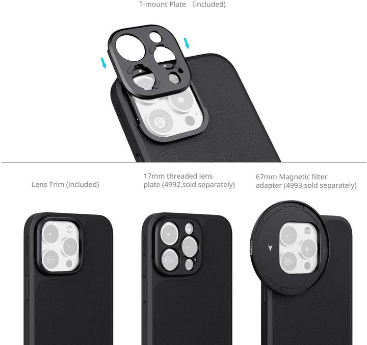 Actual product image SmallRig 4988 FilMov Lightweight Photography Case Kit for iPhone 16 Pro (Cage)