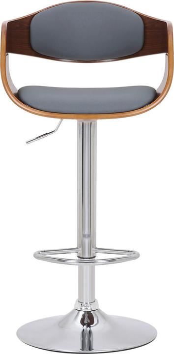 Actual product image CLP Kingston Bar Stool Imitation Leather, Walnut/Grey