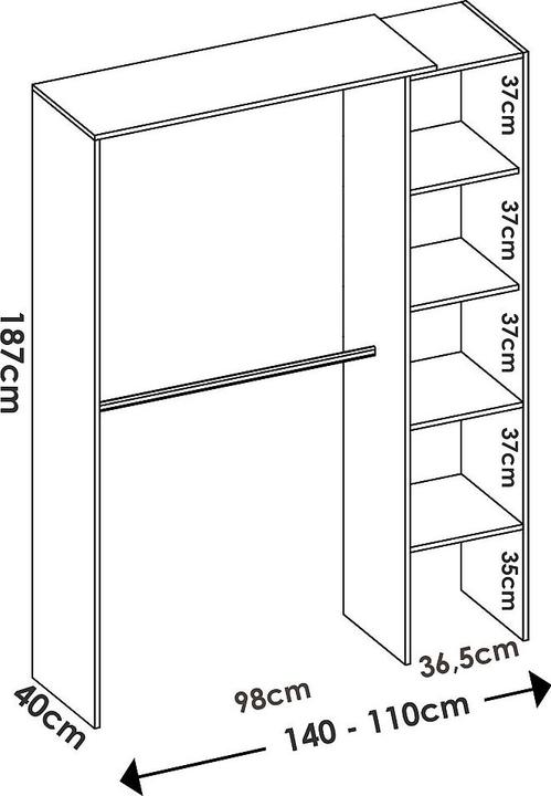 Immagine prodotto Vente-unique Belvana (110 x 40 x 187 cm)