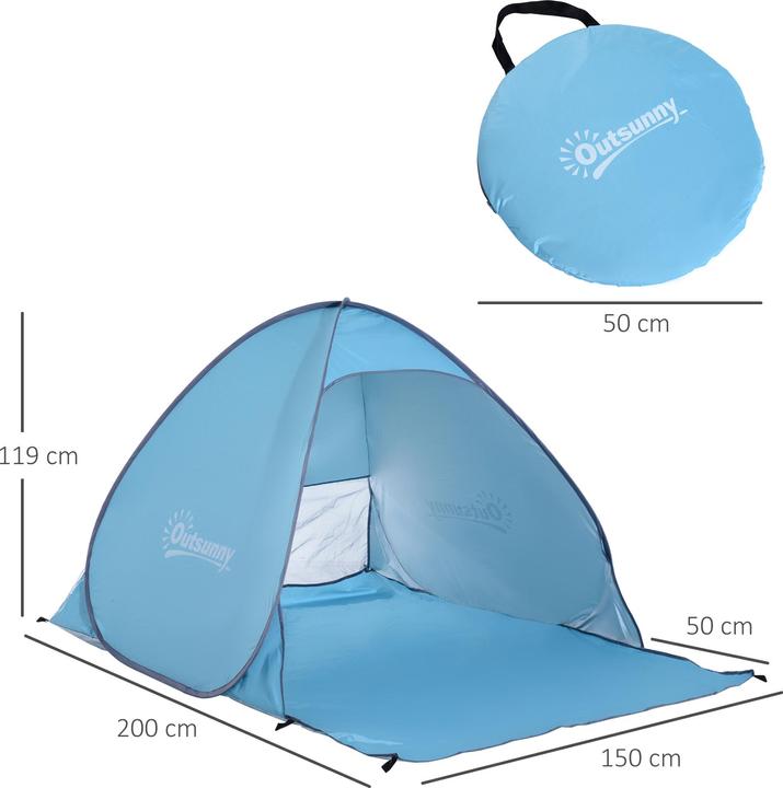 Immagine prodotto Outsunny Tenda pop-up per 2 persone (Tenda pitching, 0.80 kg, 2 persone)