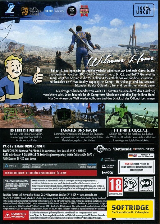 Actual product image Bethesda Fallout 4 VR (PC, DE)