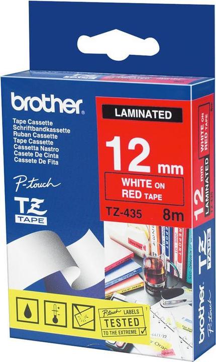 Produktbild Brother TZ435 Laminiertes Band (1.20 cm, Weiss, Rot)
