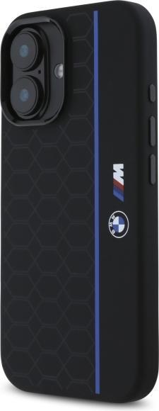 Produktbild BMW BMHMP16S23SHEB iPhone 16 6.1" czarny/black hardcase Silicone Hexagon Blue Line MagSafe (Apple iPhone 16)