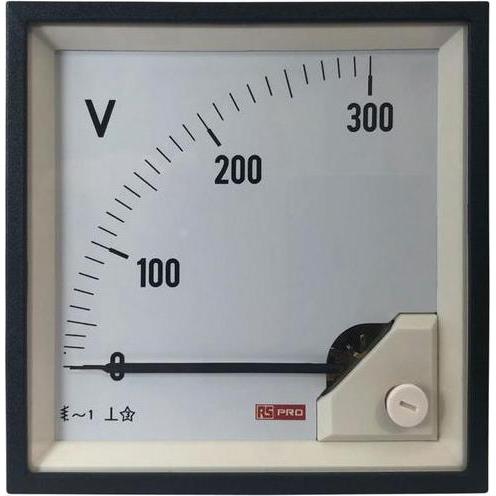 RS PRO, Misuratore energia, Voltmetro analogico AC Display analogico / 0,01, 92mm, 92mm, 66 (100 A)mm