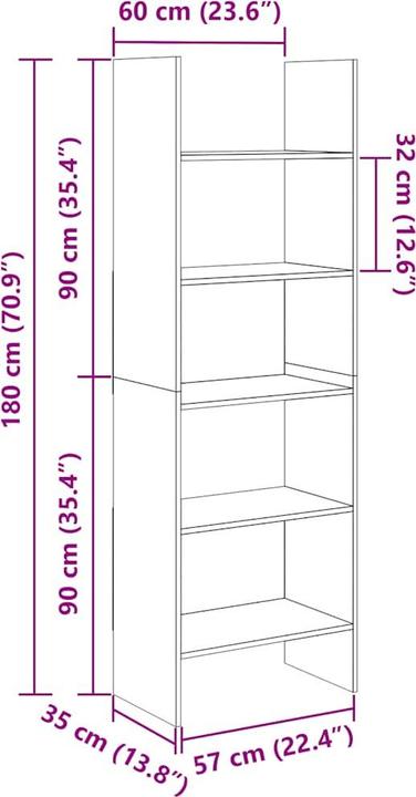 Immagine prodotto vidaXL Tedd (60 x 35 x 180 cm)